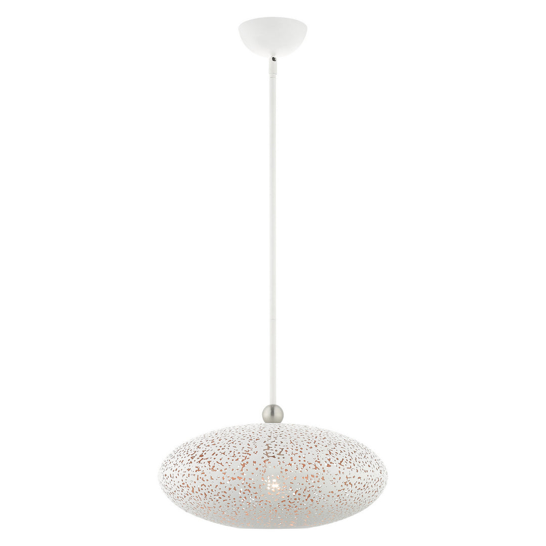 Livex Charlton 49184-03 Pendant Light - White w/ Brushed Nickels