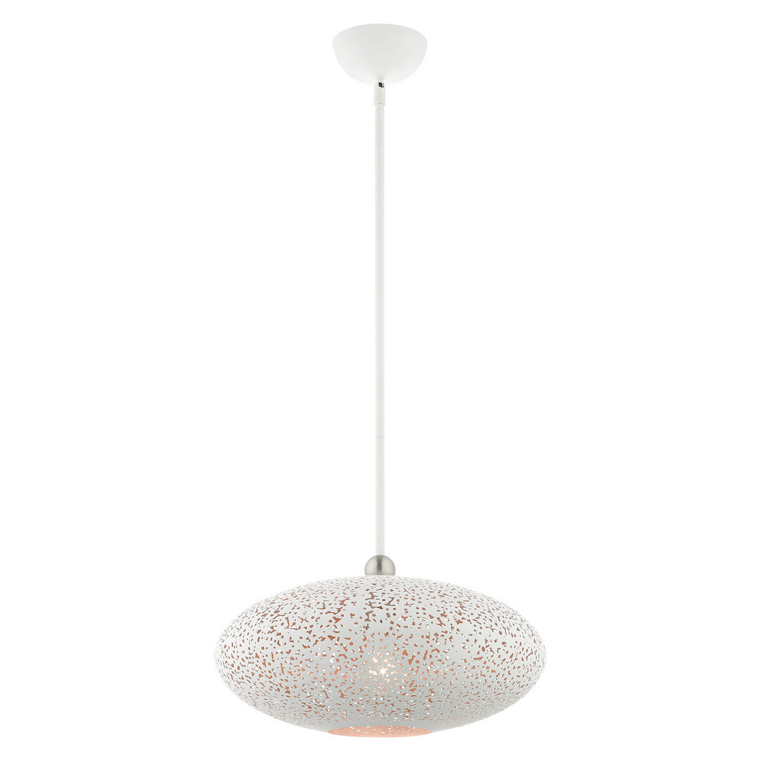 Livex Charlton 49184-03 Pendant Light - White w/ Brushed Nickels
