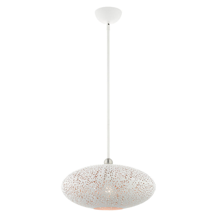Livex Charlton 49184-03 Pendant Light - White w/ Brushed Nickels