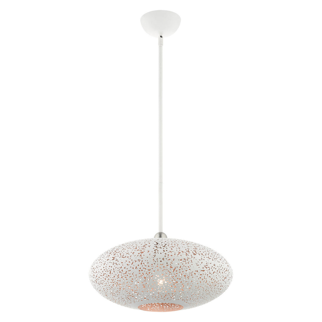Livex Charlton 49184-03 Pendant Light - White w/ Brushed Nickels