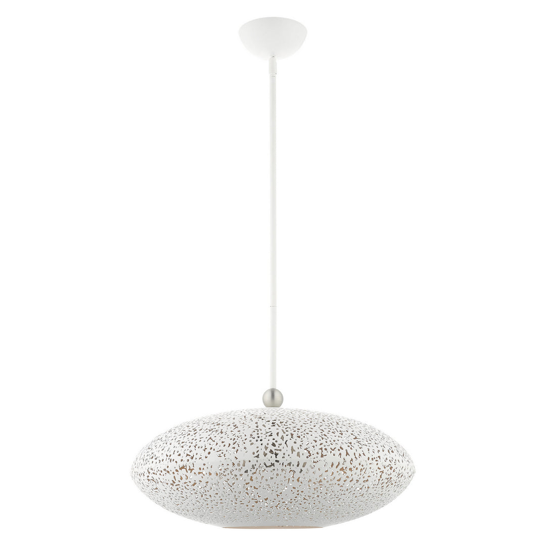 Livex Charlton 49185-03 Pendant Light - White w/ Brushed Nickels