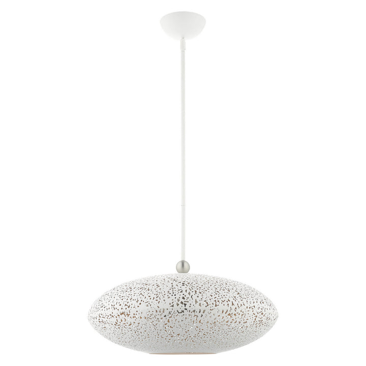 Livex Charlton 49185-03 Pendant Light - White w/ Brushed Nickels