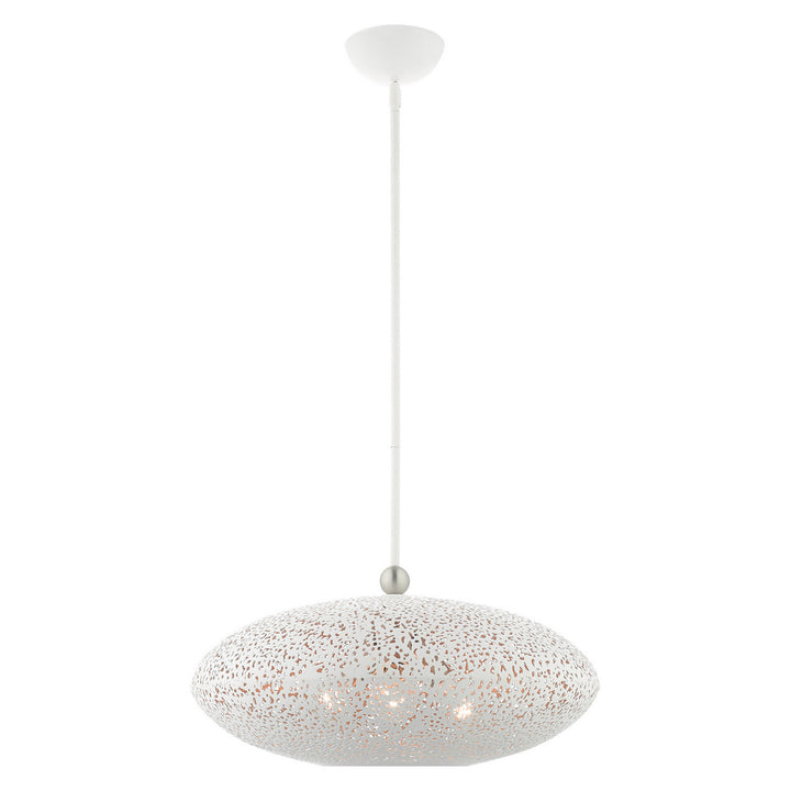 Livex Charlton 49185-03 Pendant Light - White w/ Brushed Nickels