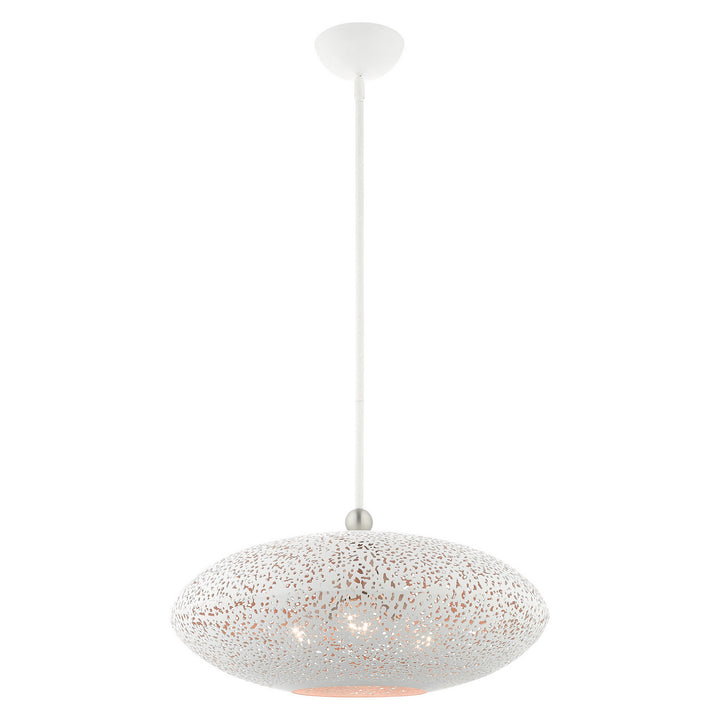 Livex Charlton 49185-03 Pendant Light - White w/ Brushed Nickels