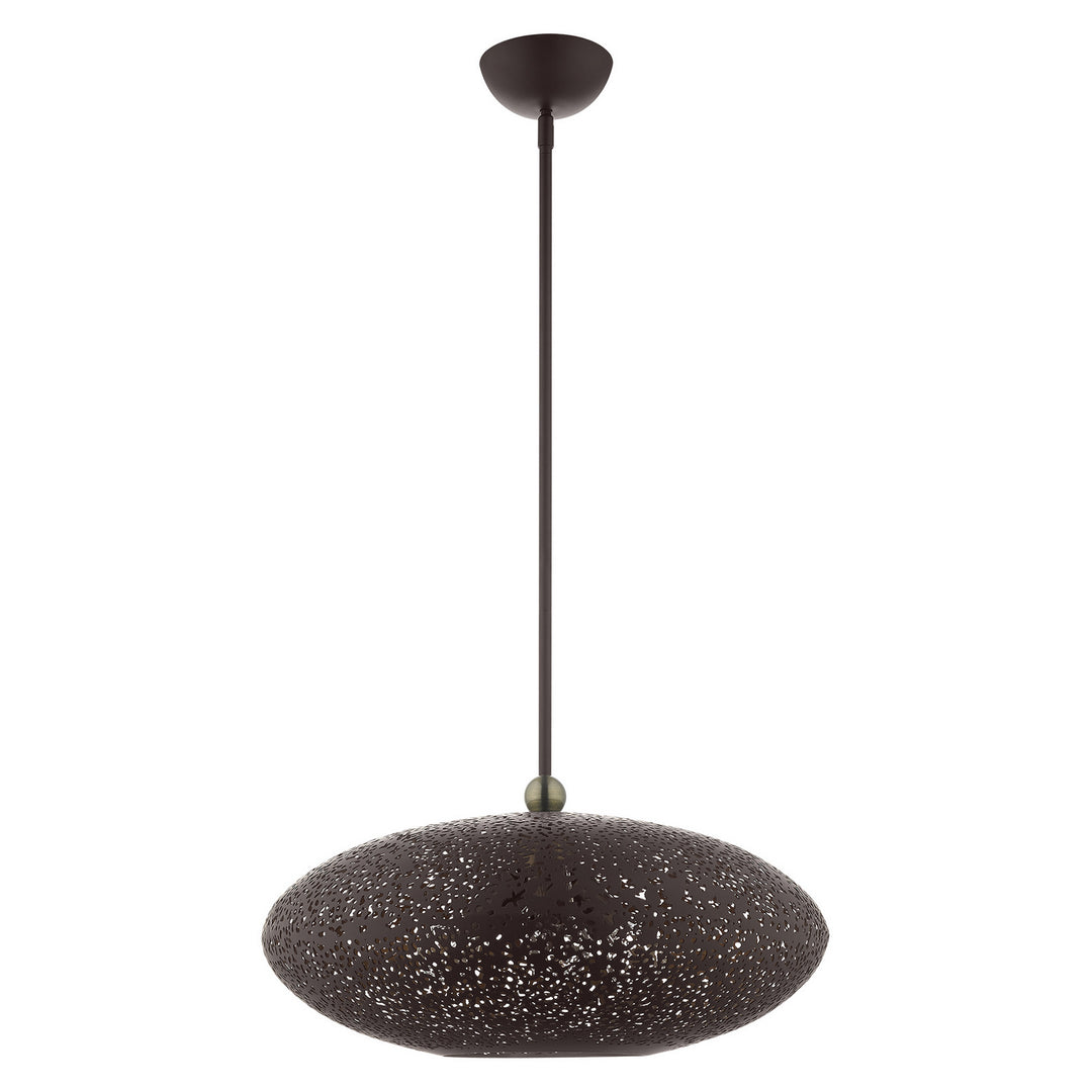 Livex Charlton 49185-07 Pendant Light - Bronze w/ Antique Brasss