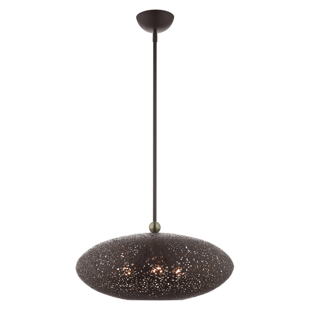 Livex Charlton 49185-07 Pendant Light - Bronze w/ Antique Brasss