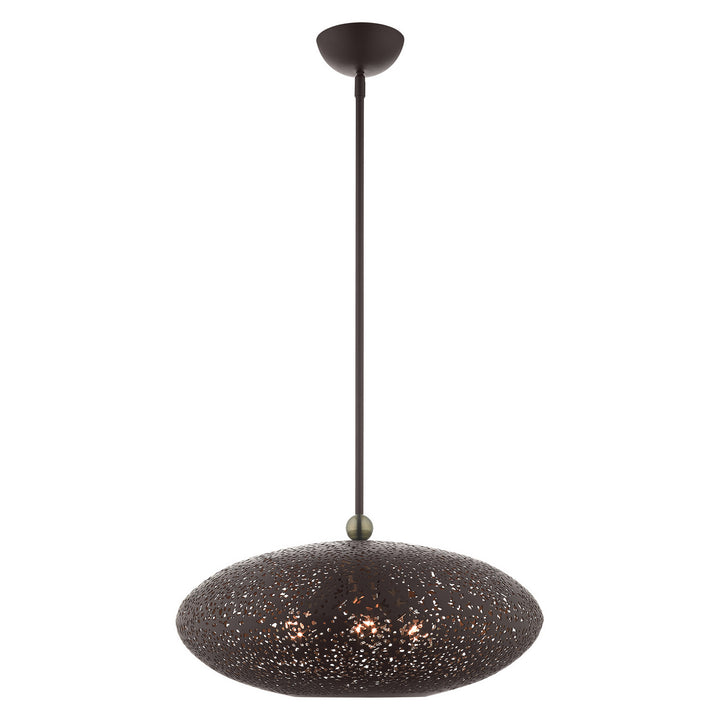 Livex Charlton 49185-07 Pendant Light - Bronze w/ Antique Brasss