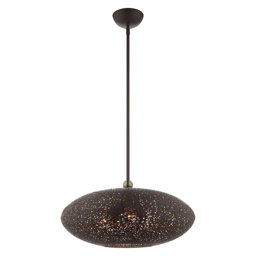 Livex Charlton 49185-07 Pendant Light - Bronze w/ Antique Brasss