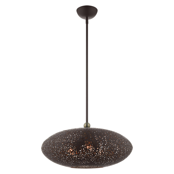 Livex Charlton 49185-07 Pendant Light - Bronze w/ Antique Brasss
