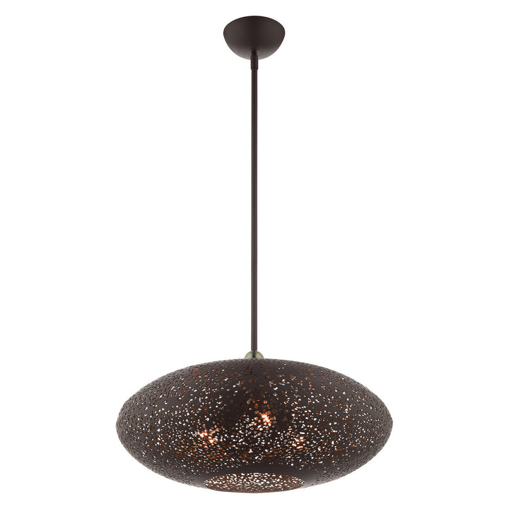 Livex Charlton 49185-07 Pendant Light - Bronze w/ Antique Brasss