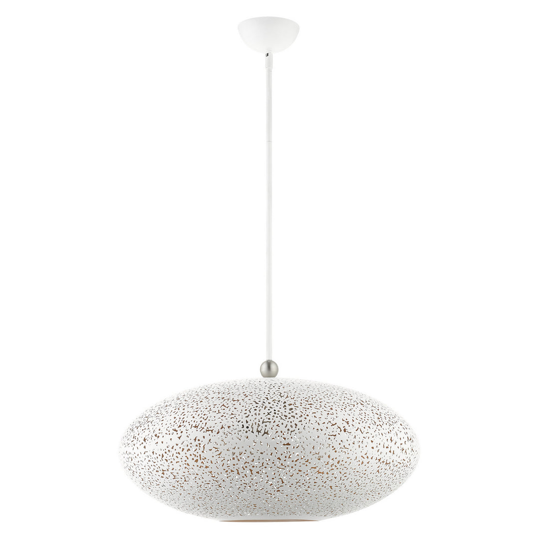 Livex Charlton 49186-03 Pendant Light - White w/ Brushed Nickels