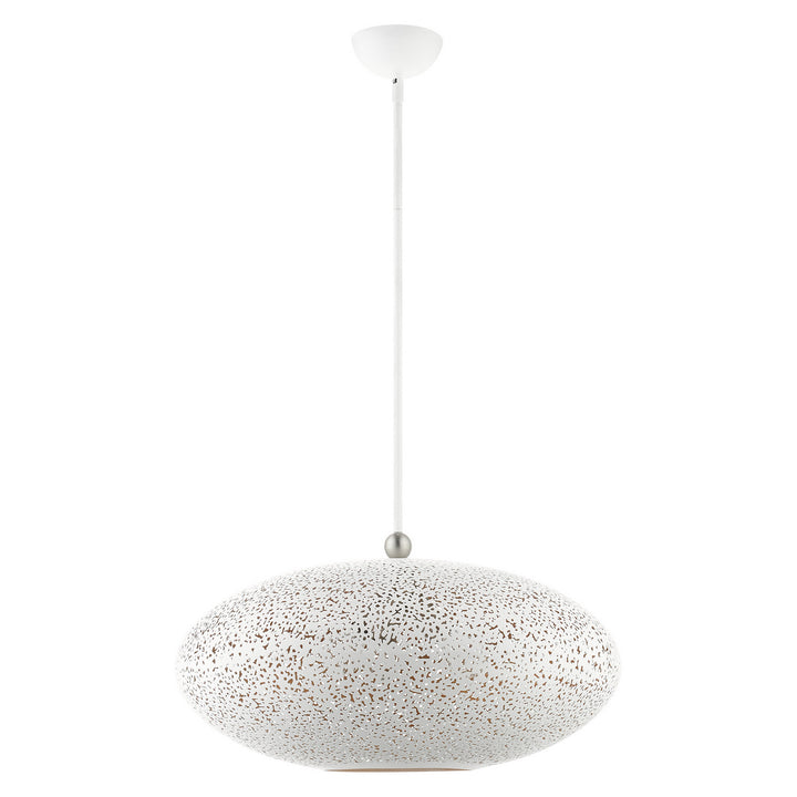 Livex Charlton 49186-03 Pendant Light - White w/ Brushed Nickels