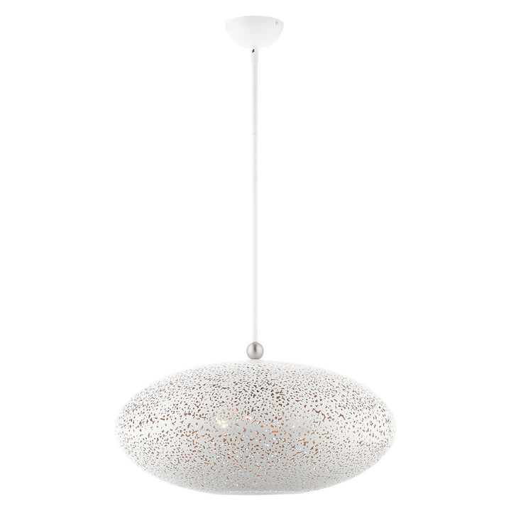 Livex Charlton 49186-03 Pendant Light - White w/ Brushed Nickels