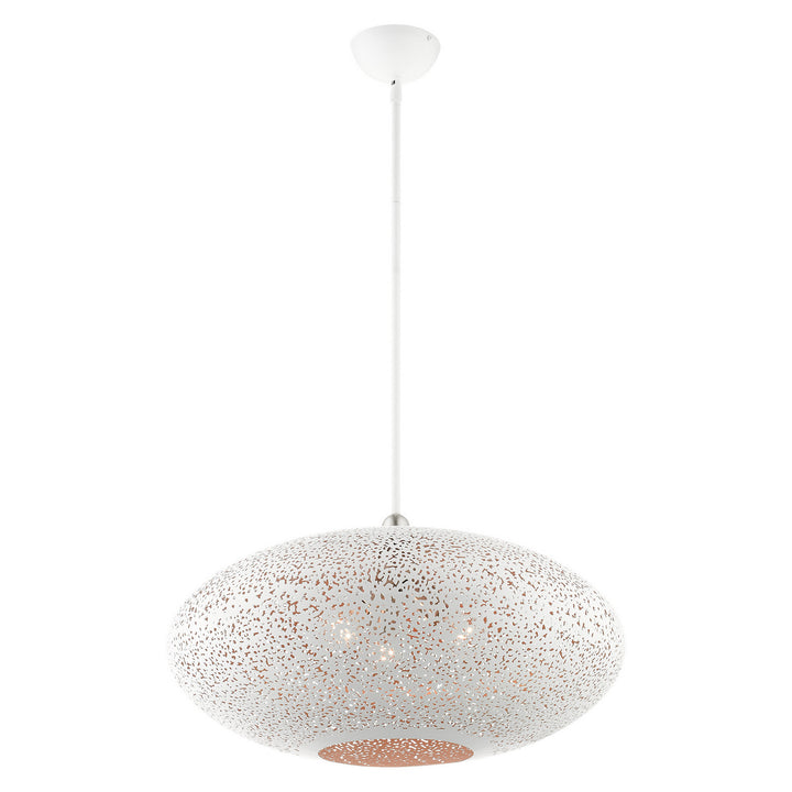 Livex Charlton 49186-03 Pendant Light - White w/ Brushed Nickels