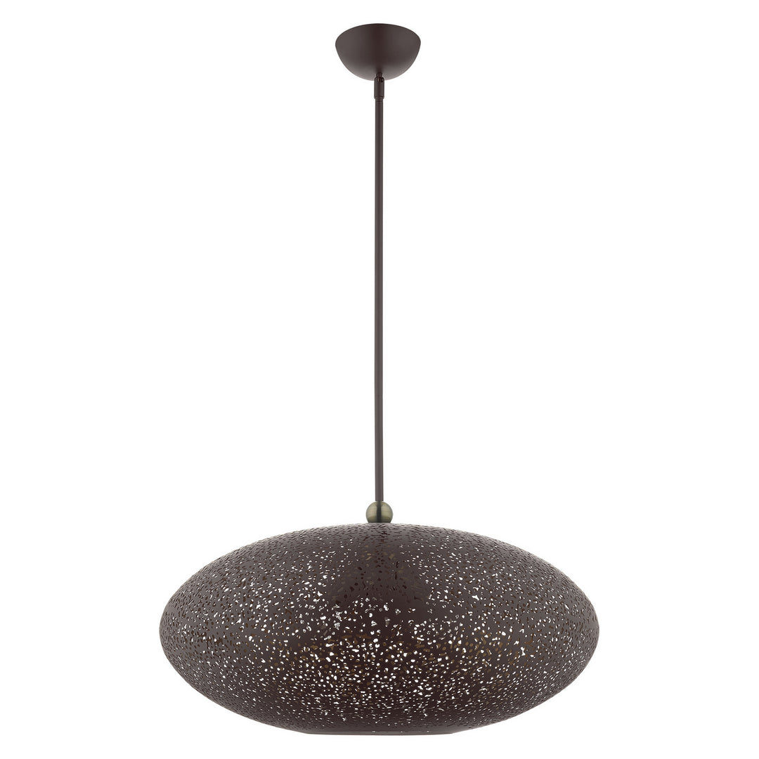 Livex Charlton 49186-07 Pendant Light - Bronze w/ Antique Brasss