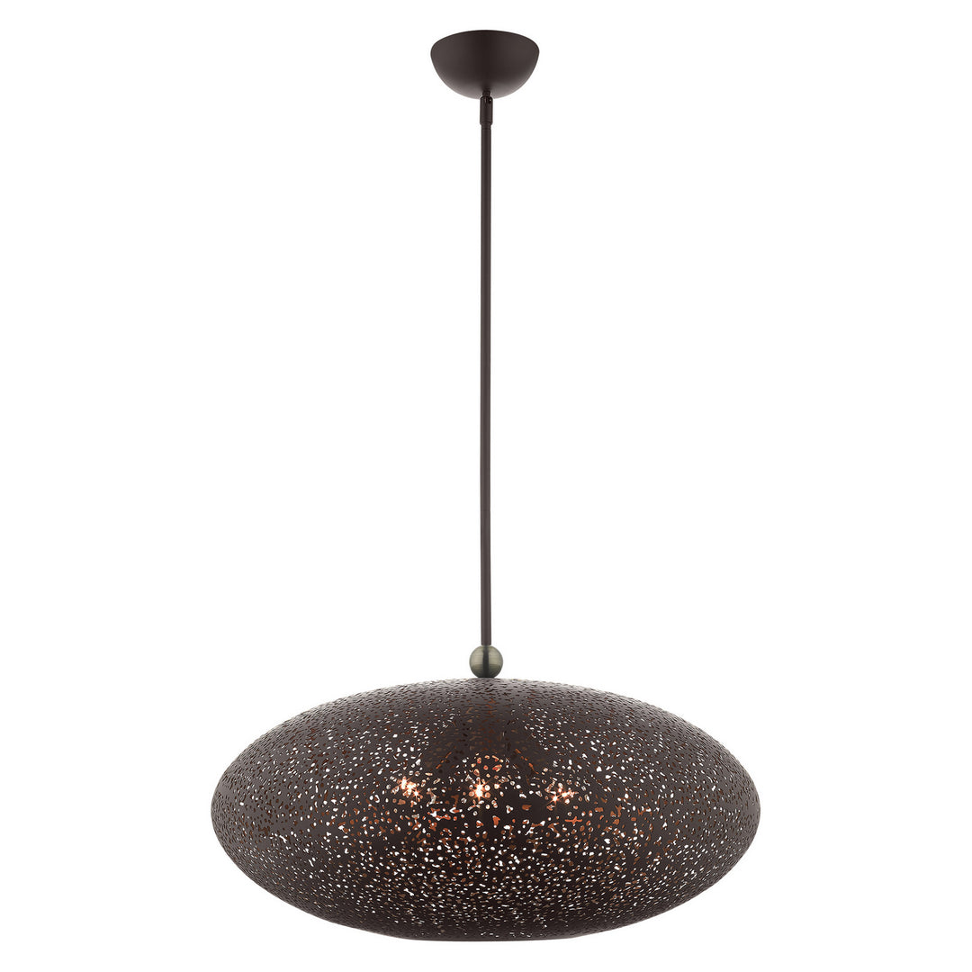 Livex Charlton 49186-07 Pendant Light - Bronze w/ Antique Brasss