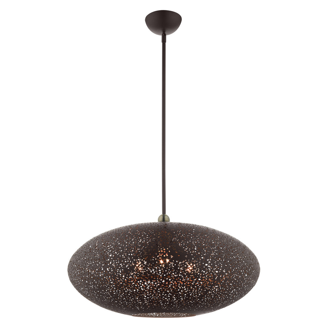 Livex Charlton 49186-07 Pendant Light - Bronze w/ Antique Brasss
