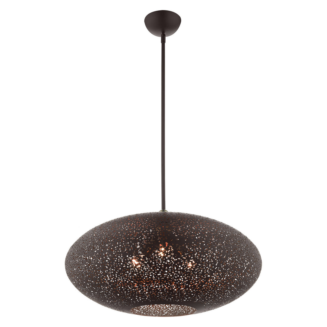 Livex Charlton 49186-07 Pendant Light - Bronze w/ Antique Brasss