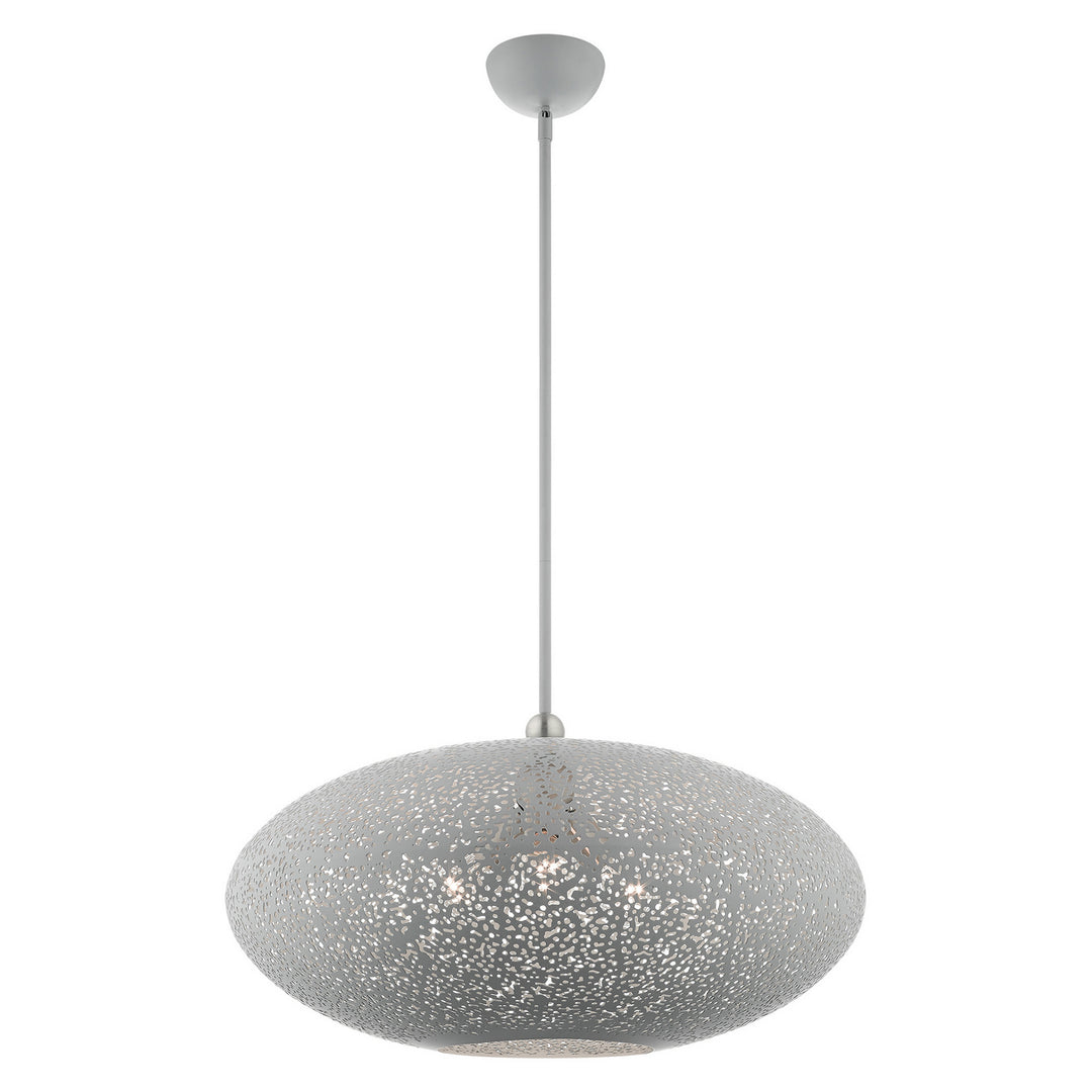 Livex Charlton 49186-80 Pendant Light - Nordic Gray w/ Brushed Nickels