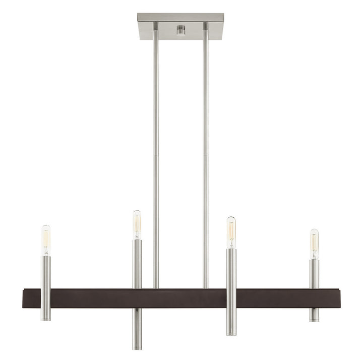 Livex Denmark 49334-91 Pendant Light - Brushed Nickel w/ Bronzes