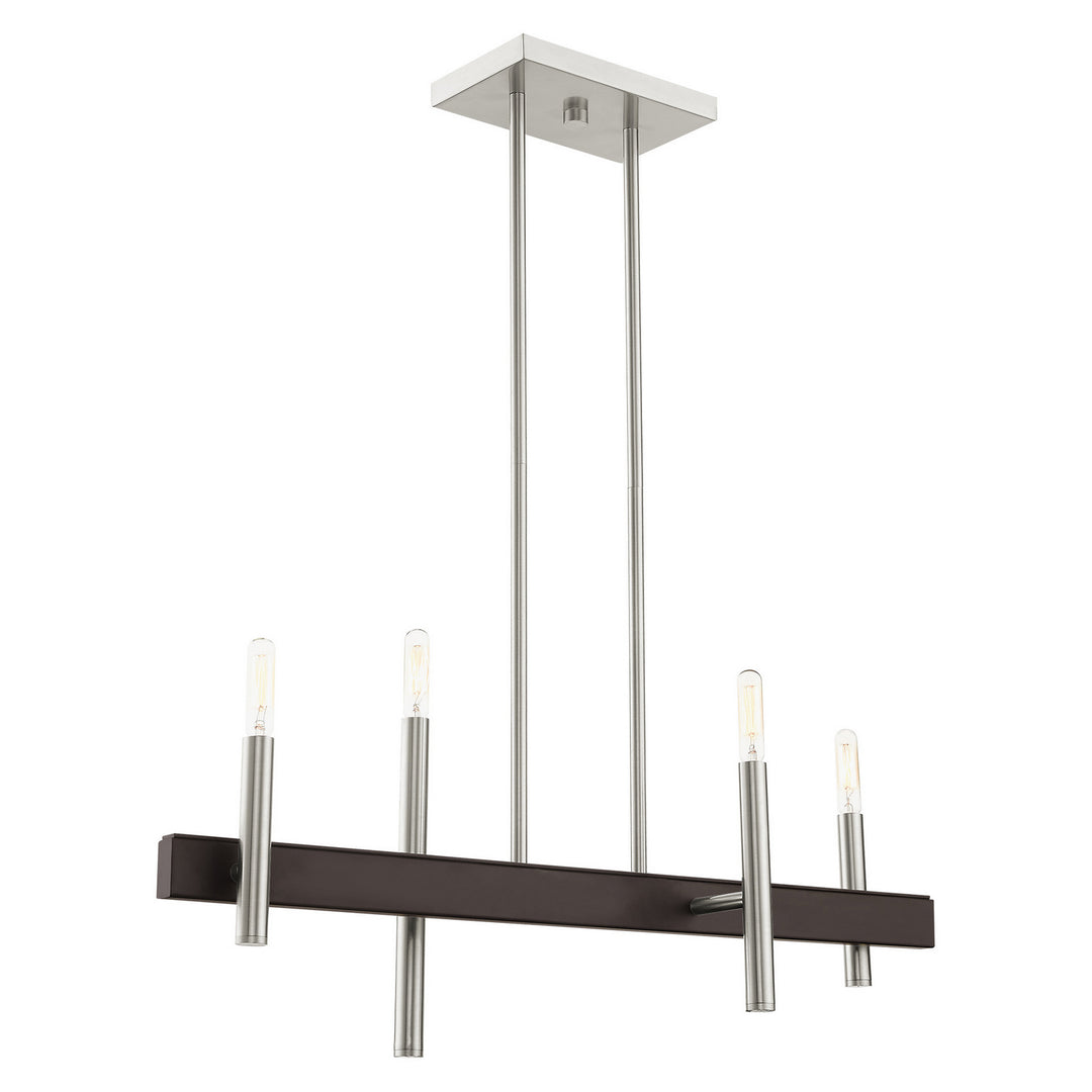 Livex Denmark 49334-91 Pendant Light - Brushed Nickel w/ Bronzes