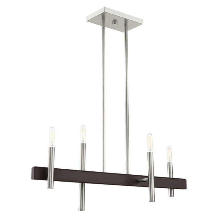 Livex Denmark 49334-91 Pendant Light - Brushed Nickel w/ Bronzes