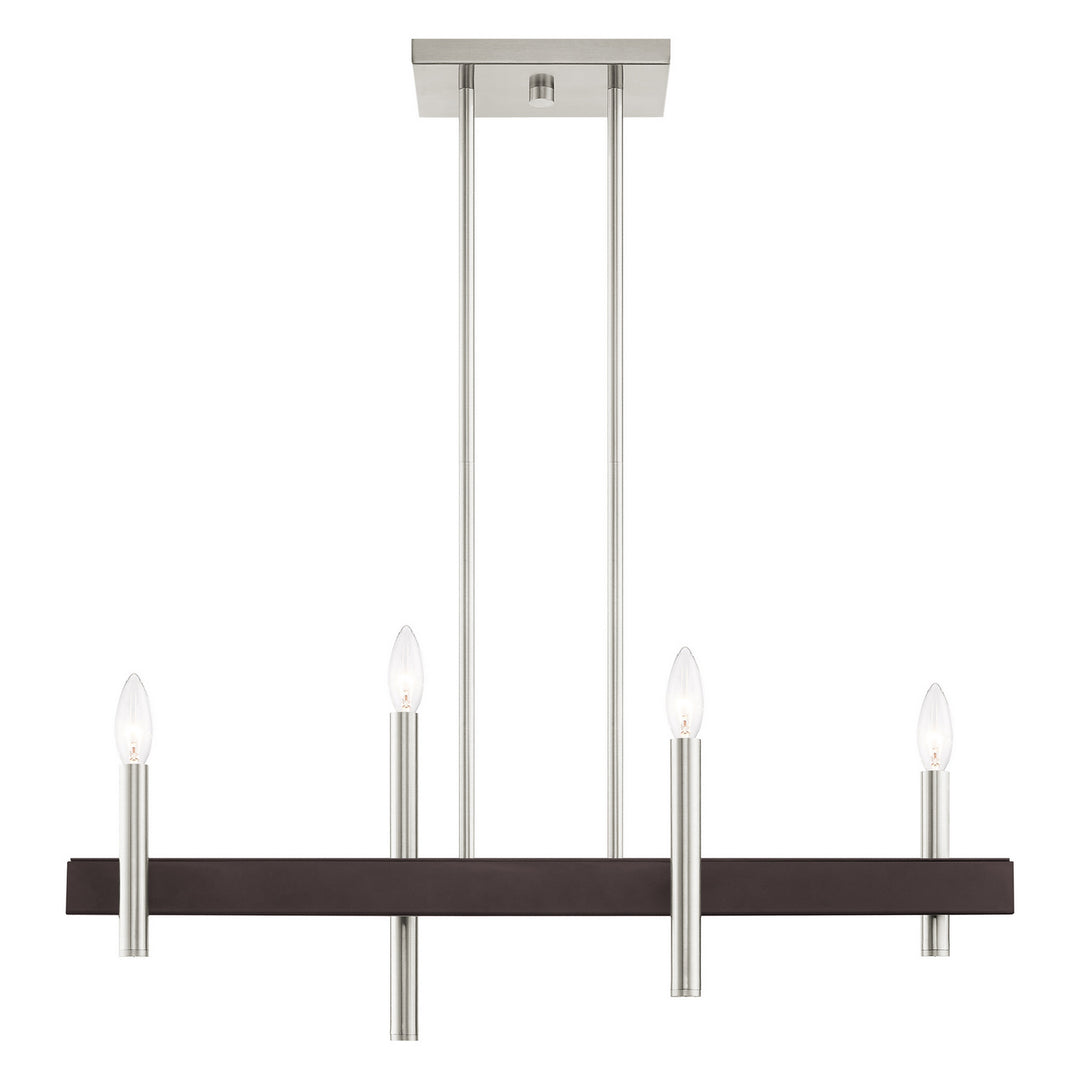 Livex Denmark 49334-91 Pendant Light - Brushed Nickel w/ Bronzes