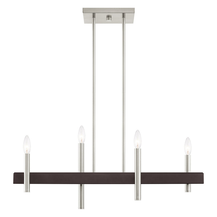 Livex Denmark 49334-91 Pendant Light - Brushed Nickel w/ Bronzes
