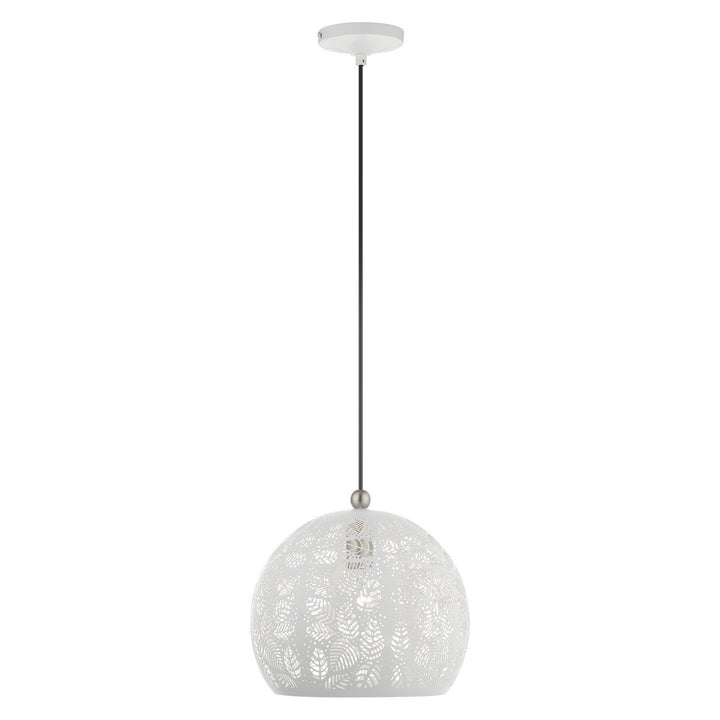 Livex Chantilly 49542-03 Pendant Light - White w/ Brushed Nickels