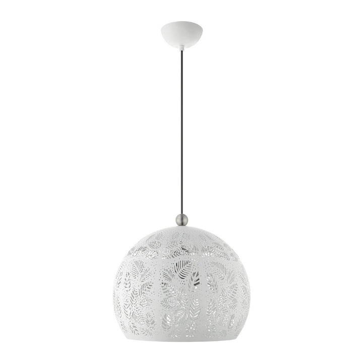 Livex Chantilly 49543-03 Pendant Light - White w/ Brushed Nickels