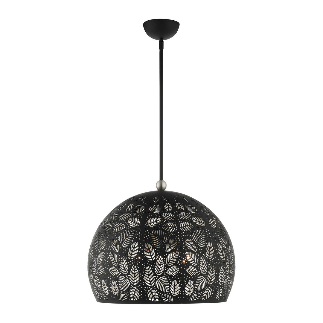 Livex Chantilly 49544-04 Pendant Light - Black w/ Brushed Nickels