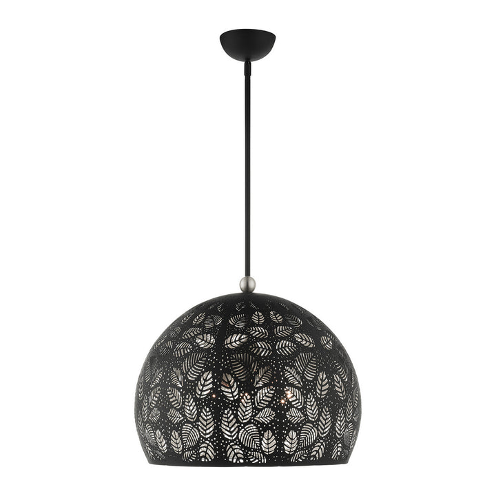 Livex Chantilly 49544-04 Pendant Light - Black w/ Brushed Nickels