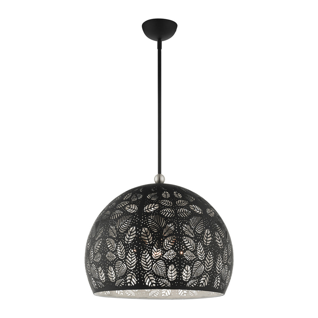 Livex Chantilly 49544-04 Pendant Light - Black w/ Brushed Nickels