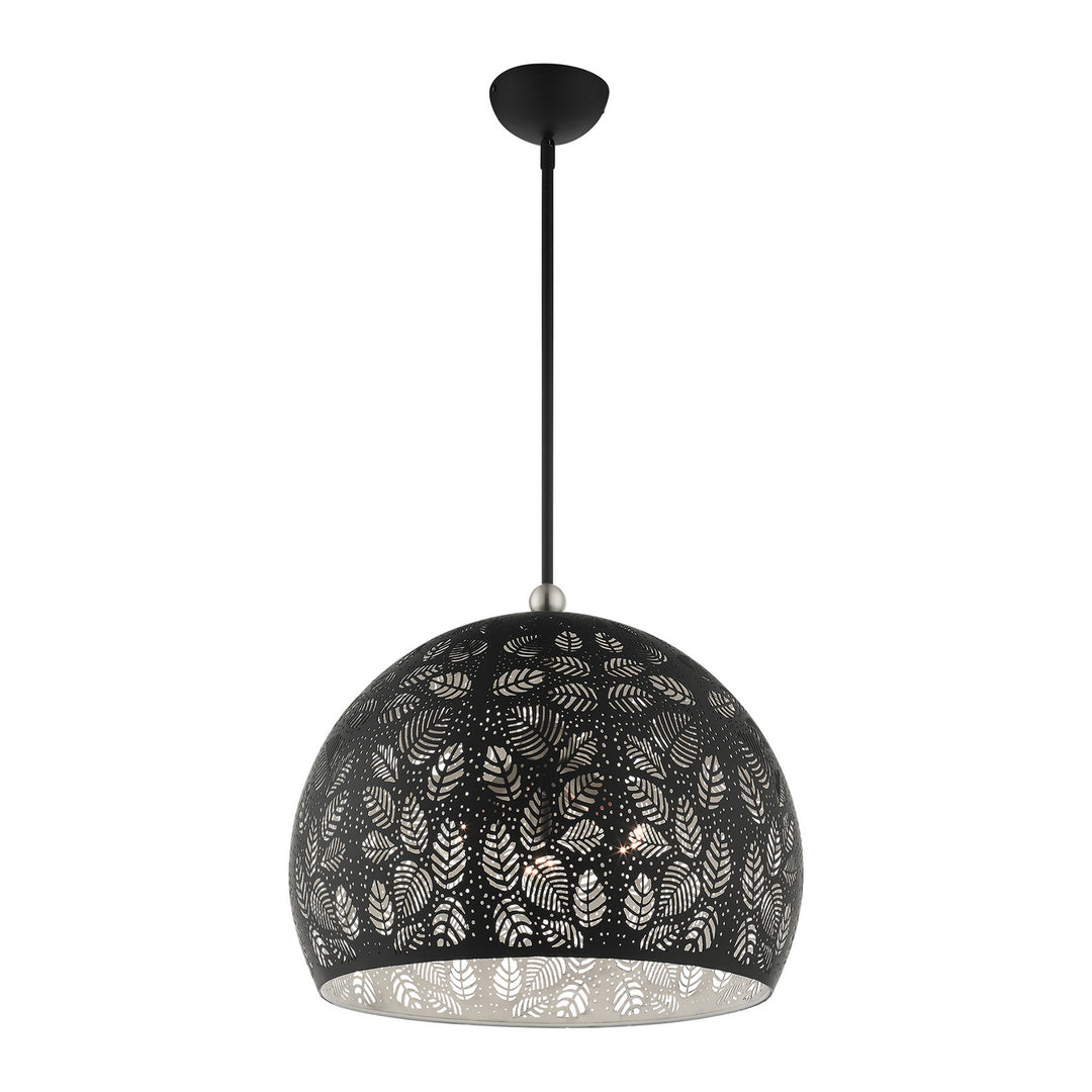 Livex Chantilly 49544-04 Pendant Light - Black w/ Brushed Nickels