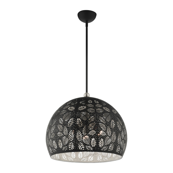 Livex Chantilly 49544-04 Pendant Light - Black w/ Brushed Nickels