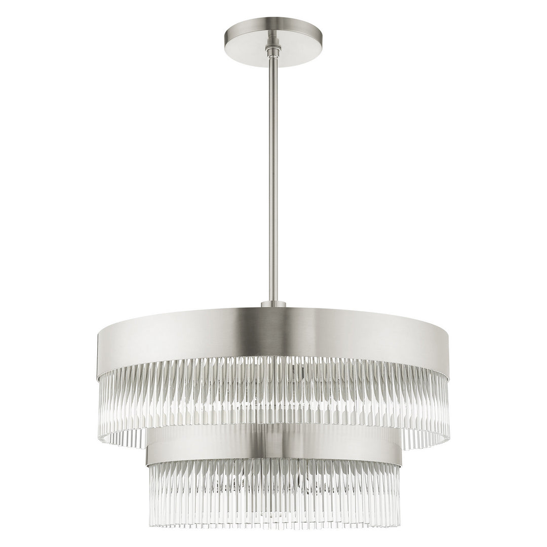 Livex Nowrich 49825-91 Chandelier Light - Brushed Nickel