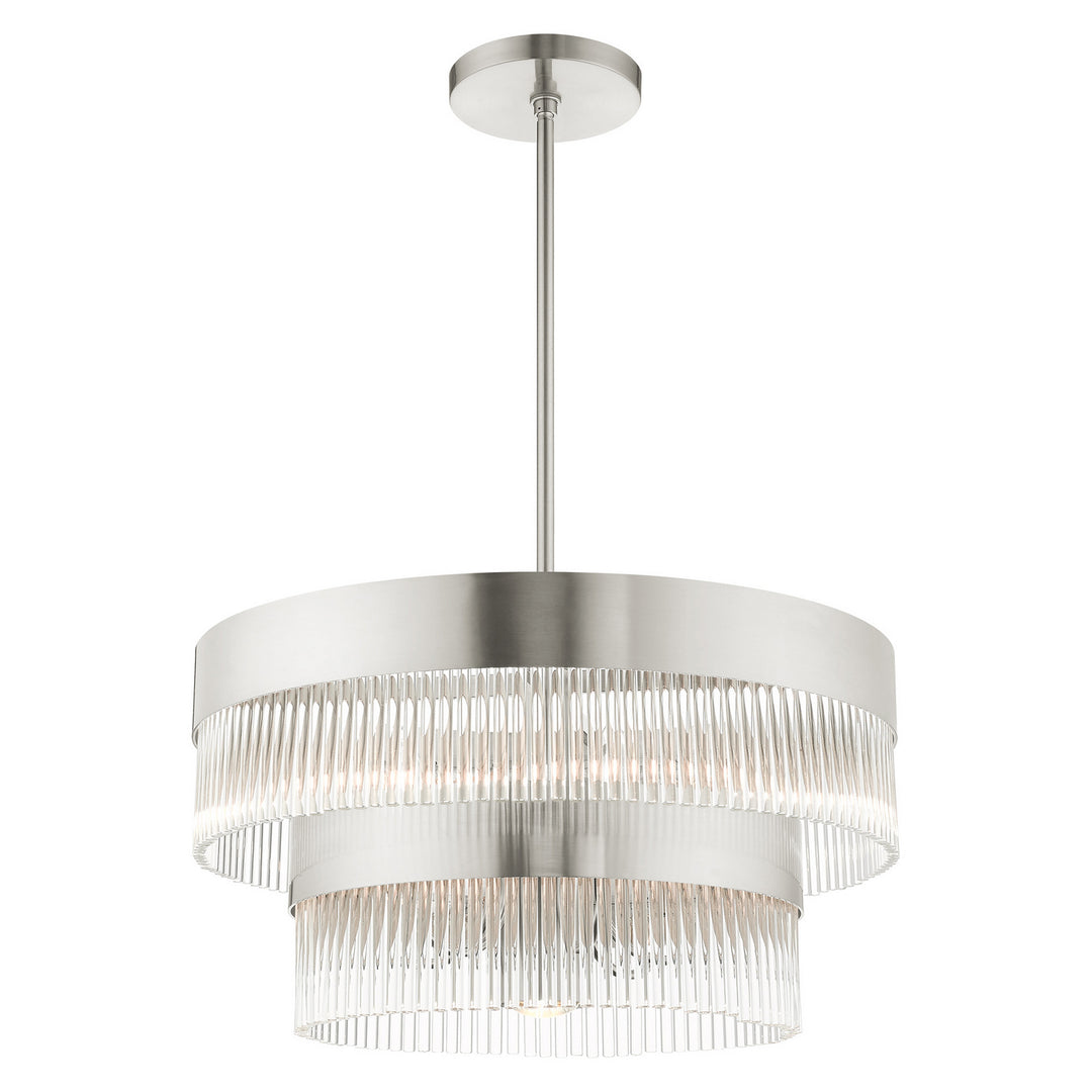 Livex Nowrich 49825-91 Chandelier Light - Brushed Nickel