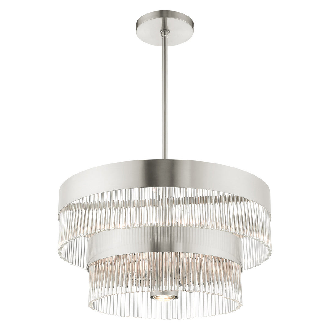Livex Nowrich 49825-91 Chandelier Light - Brushed Nickel