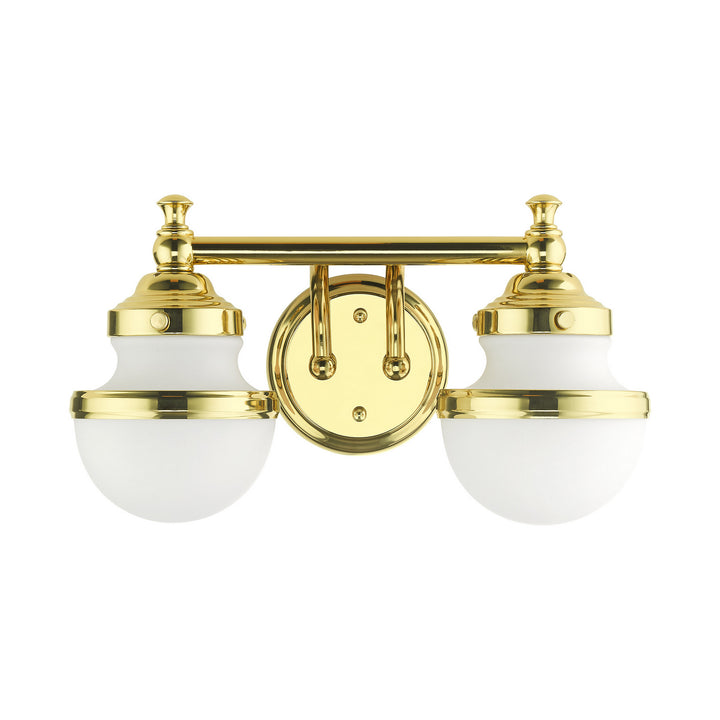 Livex Oldwick 5712-02 Bath Vanity Light 15 in. wide - Polished Brass
