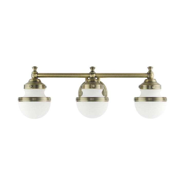 Livex Oldwick 5713-01 Bath Vanity Light 24 in. wide - Antique Brass