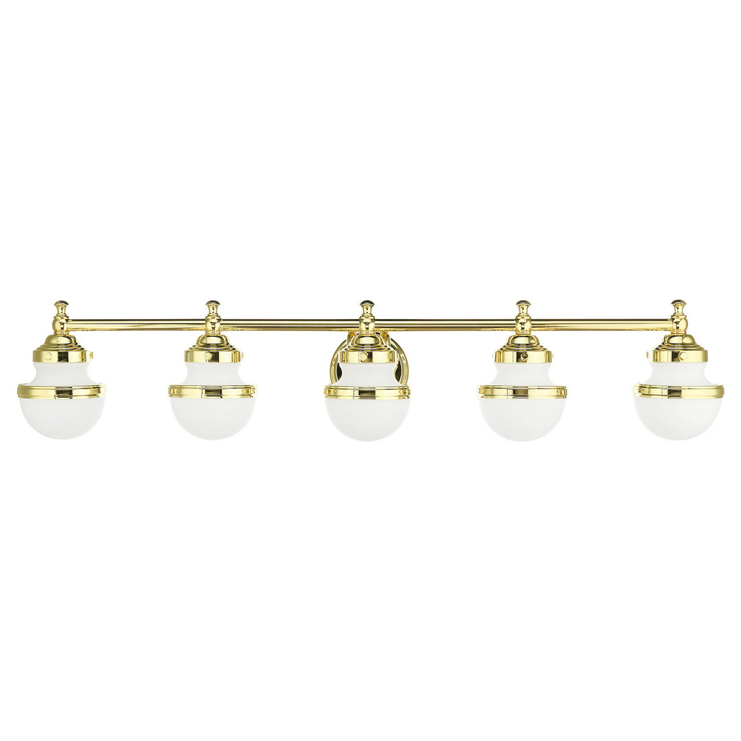 Livex Oldwick 5715-02 Bath Vanity Light 42 in. wide - Polished Brass