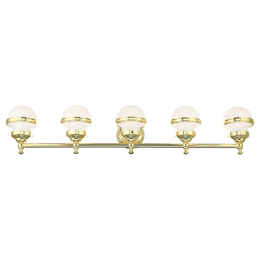 Livex Oldwick 5715-02 Bath Vanity Light 42 in. wide - Polished Brass