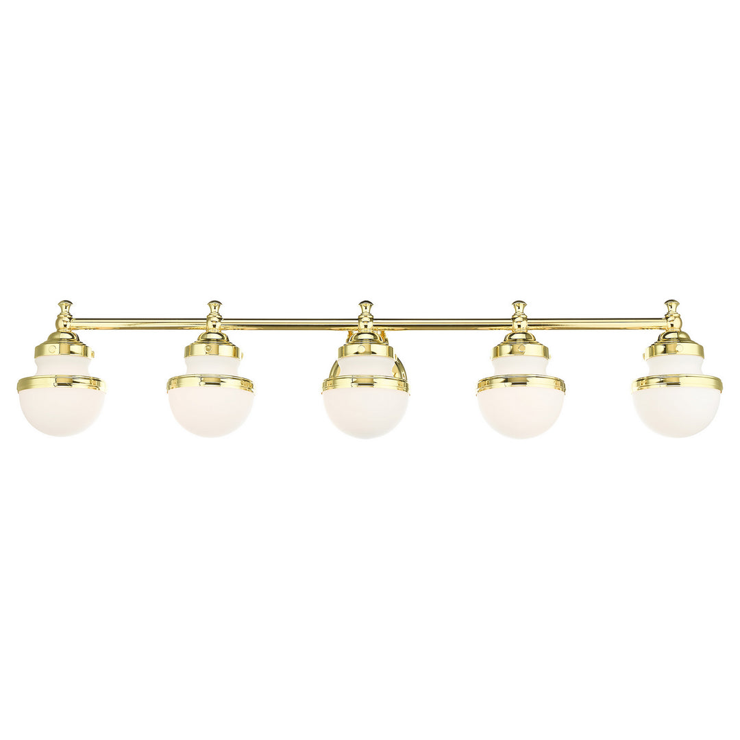 Livex Oldwick 5715-02 Bath Vanity Light 42 in. wide - Polished Brass