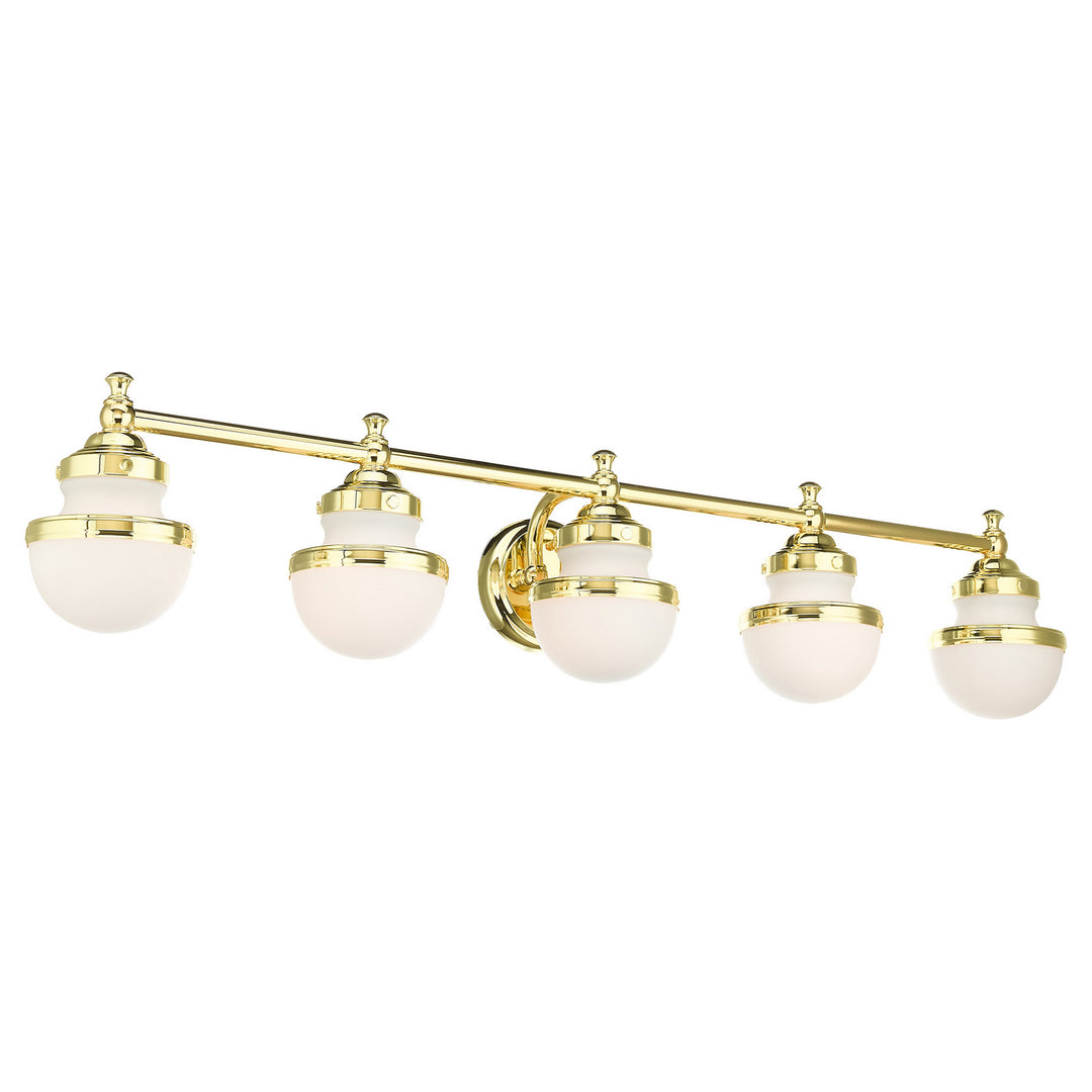 Livex Oldwick 5715-02 Bath Vanity Light 42 in. wide - Polished Brass