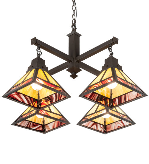 Meyda Tiffany T" Mission" 224357 Chandelier Light - Craftsman Brown,Oil Rubbed Bronze