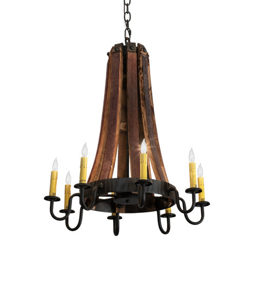 Meyda Tiffany Barrel Stave 224987 Chandelier Light - Natural Wood,Oil Rubbed Bronze