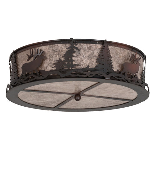 Meyda Tiffany Elk At Dusk 225429 Ceiling Light - Wrought Iron