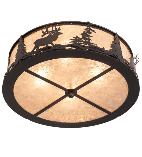 Meyda Tiffany Elk At Dusk 225429 Ceiling Light - Wrought Iron