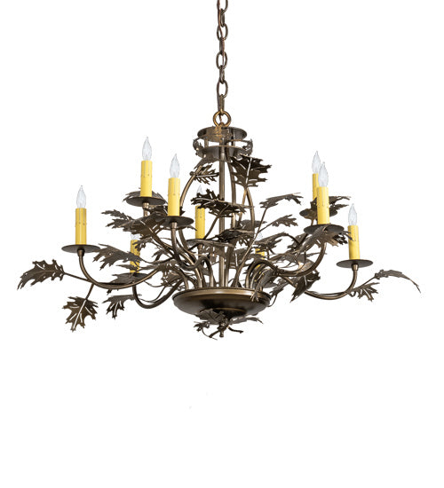 Meyda Tiffany Oak Leaf 225725 Chandelier Light - Antique Copper