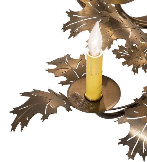 Meyda Tiffany Oak Leaf 225725 Chandelier Light - Antique Copper